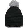 MB7964 Pompon Hat with Contrast Stripe