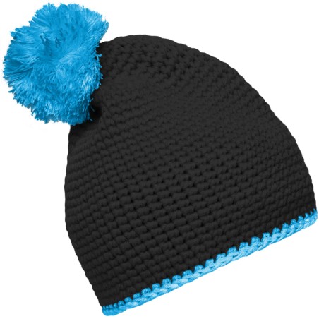 MB7964 Pompon Hat with Contrast Stripe