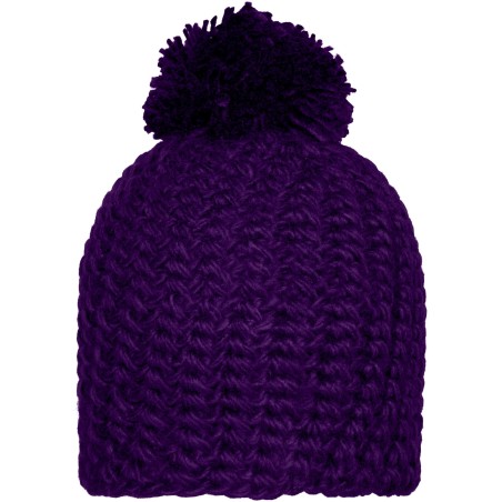 MB7939 Unicoloured Crocheted Cap with Pompon